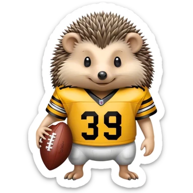 Hedgehog in Steelers football jersey  sticker