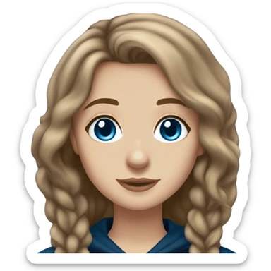 Harry Potter ravenclaw girl light brown hair blue eyes  sticker