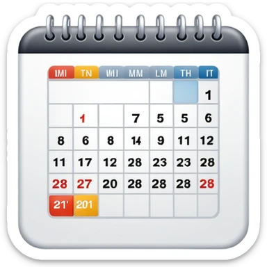 Calendar with available dates for booking sticker