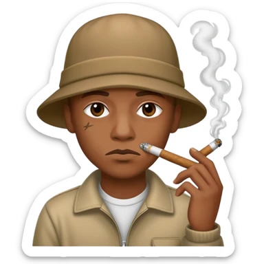 Gang member smoking a blunt sticker