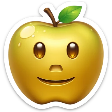Enchanted golden apple in minecraft style  sticker