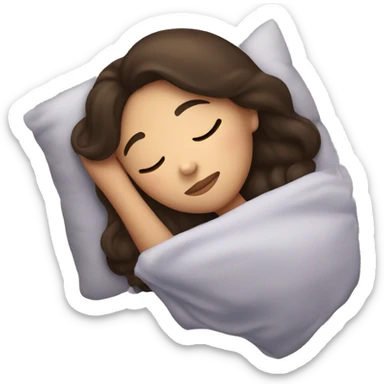 Brunette girl sleeping sticker