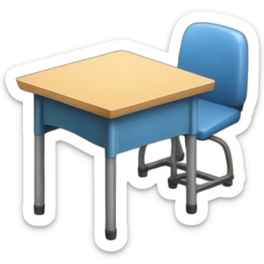 teacher's table and chair in a classroom sticker