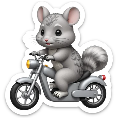 Chinchilla riding a minibike sticker