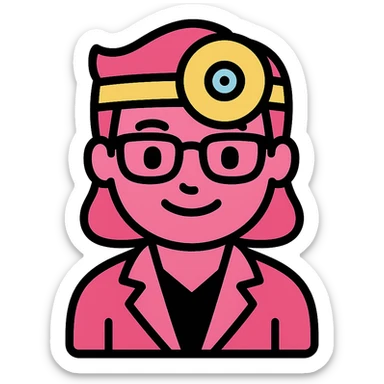 An eye doctor emoji with a pink color sticker