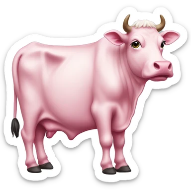 pink cow sticker