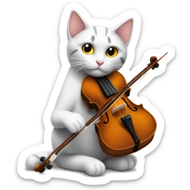 A cat with violin sticker