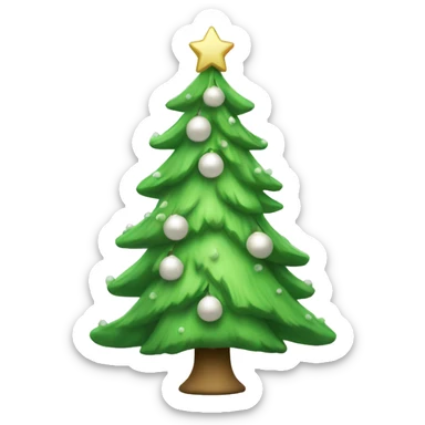 Light green christmas tree white decorations sticker