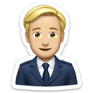 Macron qui fait un câlin à Marine le Pen sticker