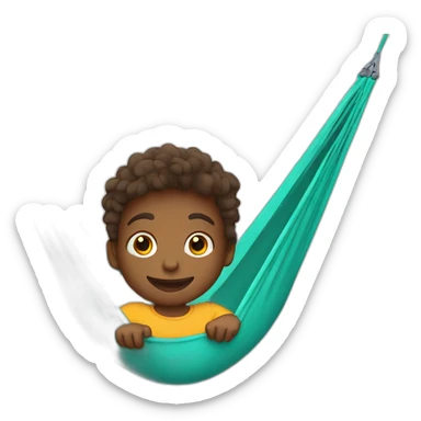 a kid laying in hammock sticker