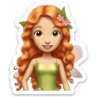 Beautiful ginger Barbie fairy sticker