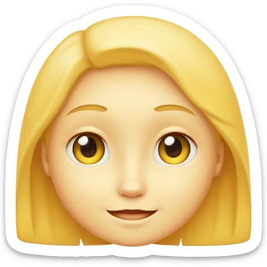 Shy yellow face sticker