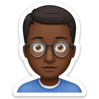 Emoli hombre con lentes poco cabello negro y nariz grande sticker