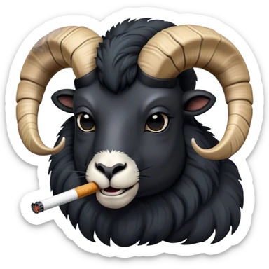 Big Black ram smoking cigarette  sticker