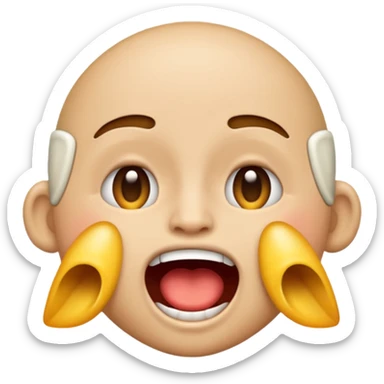 An emoji with the mouth wide open taking a deep breath sticker