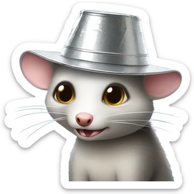 Tin foil hat wearing possum sticker