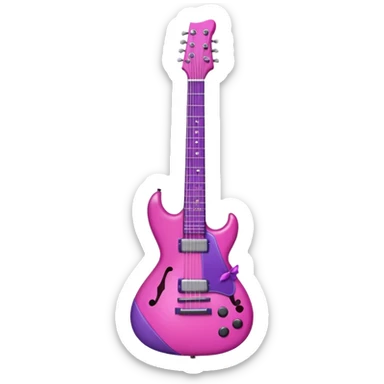 Dark pink/purple guitar with a cute little bow on it sticker