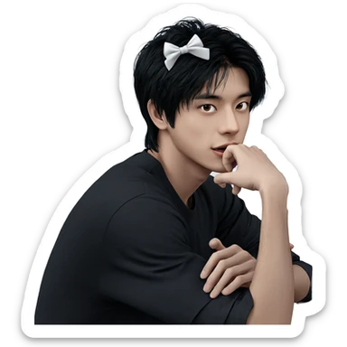 realistic portrait of young man sticker