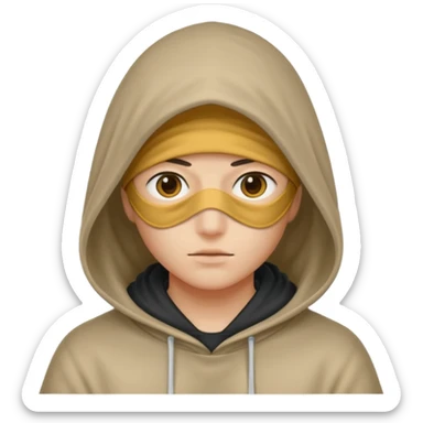 Eyes covered by hood sticker