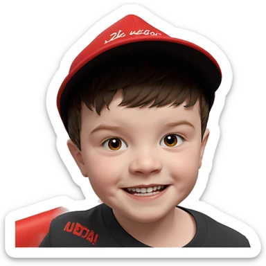smiling boy with brown hair sticker