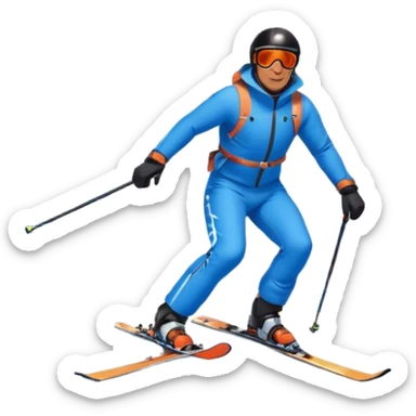 Man Skiing Background Matterhorn sticker