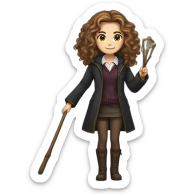 Hermione Granger with madgic wand sticker