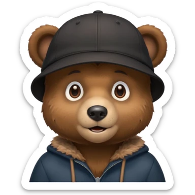 black Bear with cap sticker