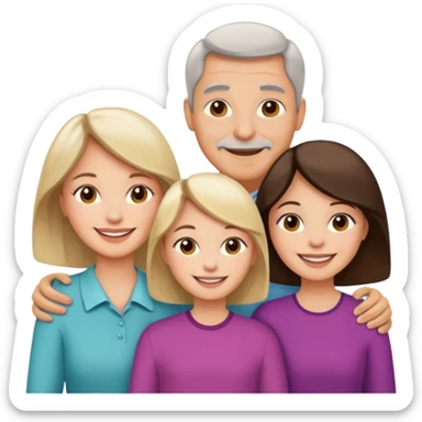 Familia : esposo , esposa , hija mayor , hija menor. sticker