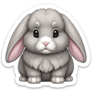 gray mini holland lop bunny sticker
