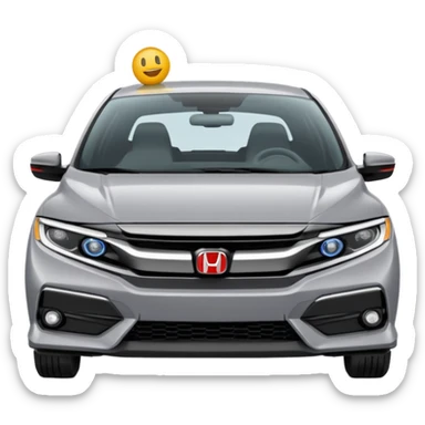 Make an emoji of a 2024 Honda civic with a grey exterior sticker