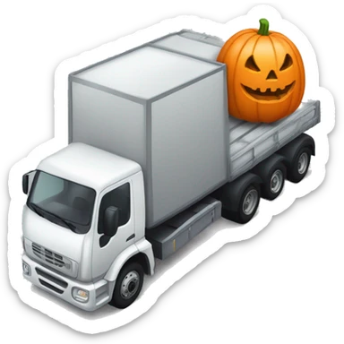 a side view of a lorry with a Halloween spooky pumpkin as cargo. sticker