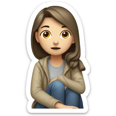 Girl being sick sticker