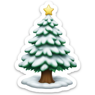 Snowy Christmas tree sticker
