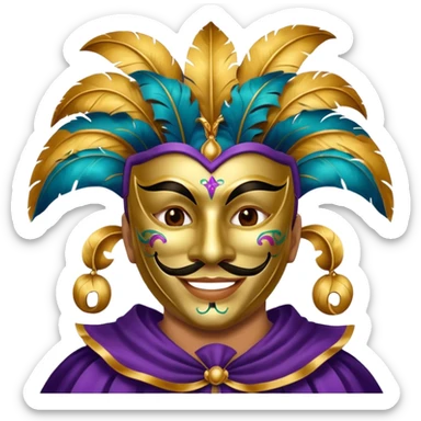 carnival masked guy venice sticker