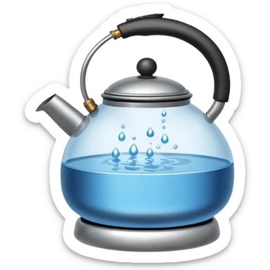 a small pot or kettle filled with water placed on fire, the water is boiling intensely with visible steam and bubbles rising, bright lighting, clean white background



 sticker