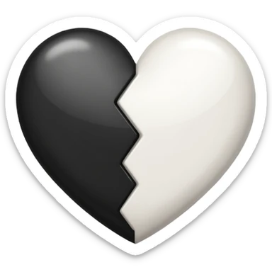 قلب مقسوم نص ابيض ونص اسود sticker