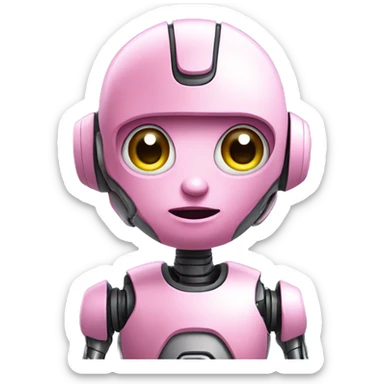 cute pink ai robot that does not have a humanoid shape sticker