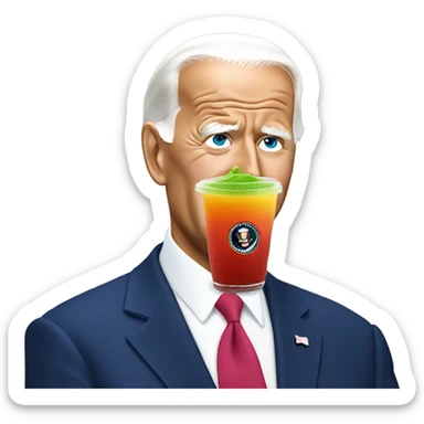 joe biden drinking a trump smoothie sticker