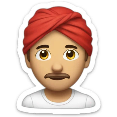 ricardo milos in red bandana turning his head to the viewer sticker