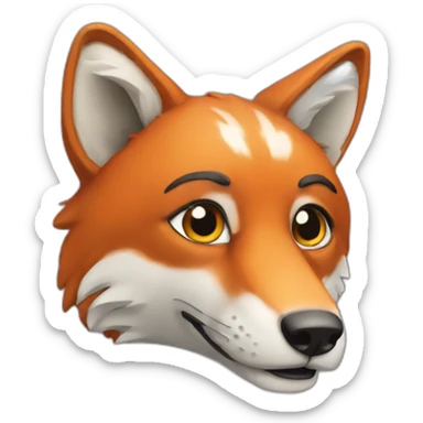 renard en colere sticker