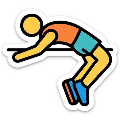 color outline icon of a high jump athlete sticker