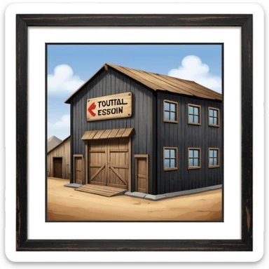 warehouse in i need a sign that points IN sticker