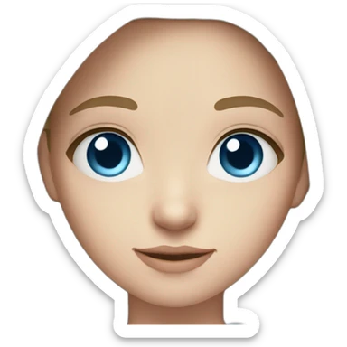 Cute white brunette teen, blue eyes sticker