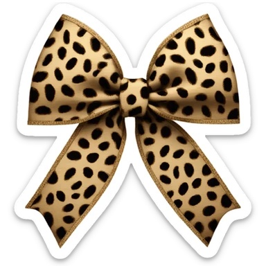 Leopard print bow sticker