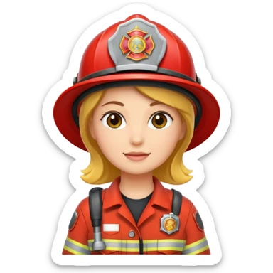 firefighter woman sticker