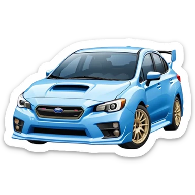 baby blue and white subaru impreza wrx sti  sticker