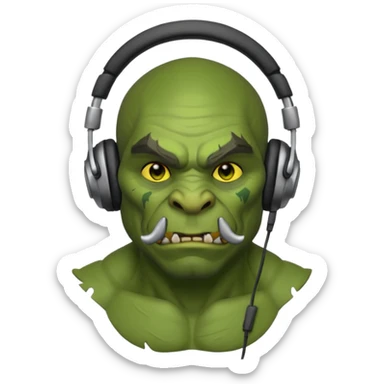 ork with headphones sticker