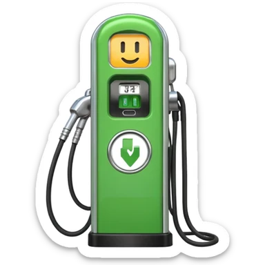 gas pump vs. EV plug. sticker
