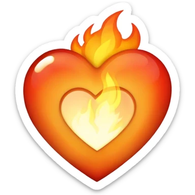 Fire with beige heart aesthetic  sticker