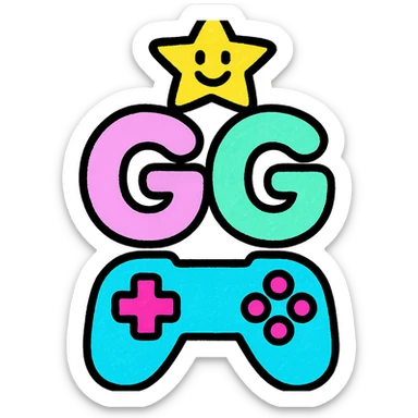 Change the color scheme of the letters GG to pastel colors, maintaining a playful and eye-catching style with vibrant pastel hues and smooth transitions. sticker